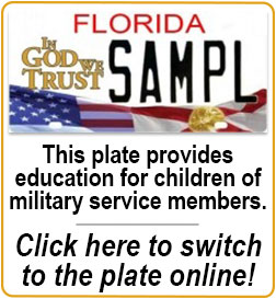 This plate provides education for children of military service members.